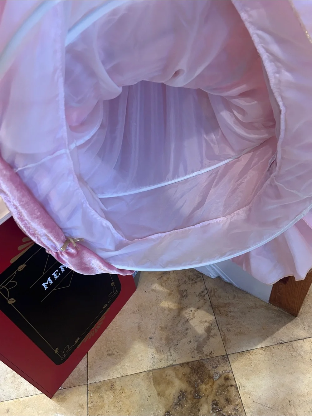 Girls Sleeping Beauty Pink Princess Ruched Tulle Dress size 7/8